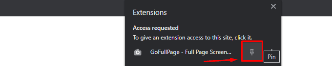 Ярлык расширения Chrome GoFullPage