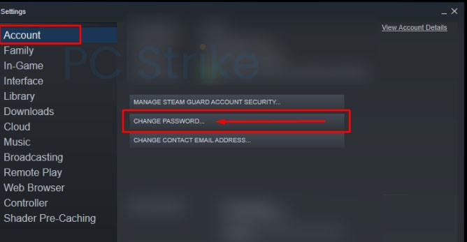 Как изменить пароль в Steam
