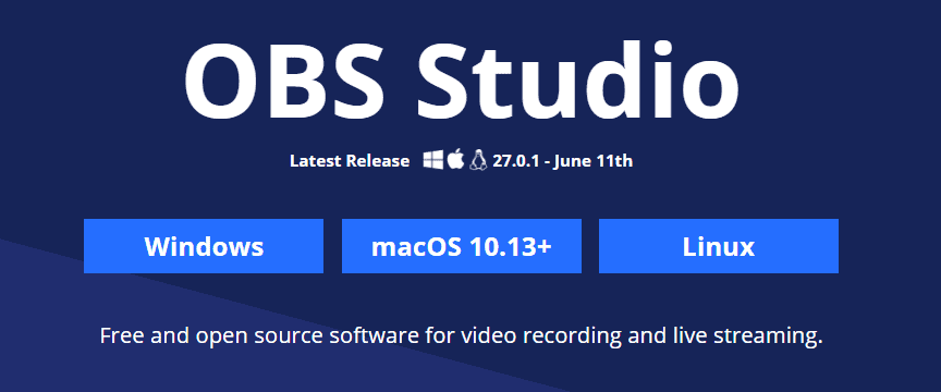 Версии OBS для Windows macOS Linux