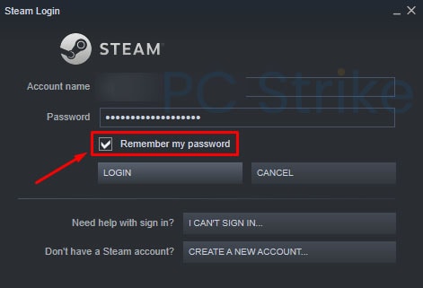 Сменить пароль учетной записи Steam