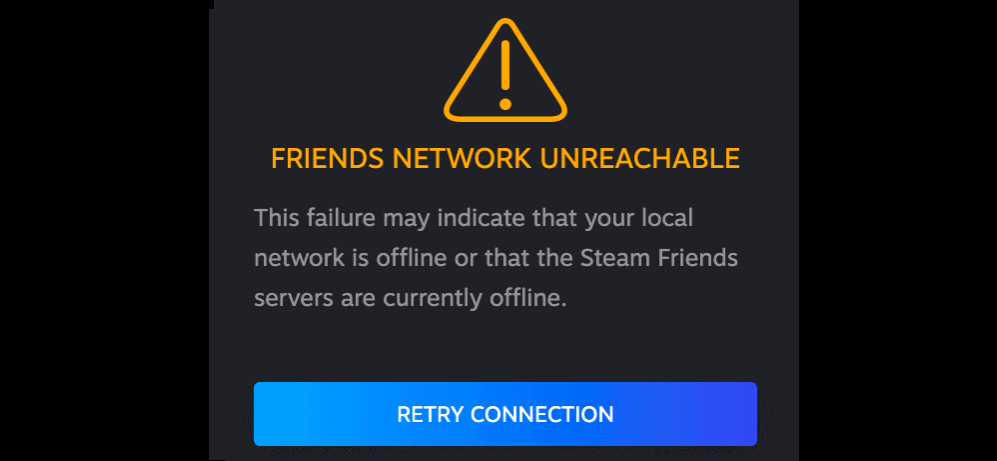 Сеть друзей Steam недоступна или недоступна