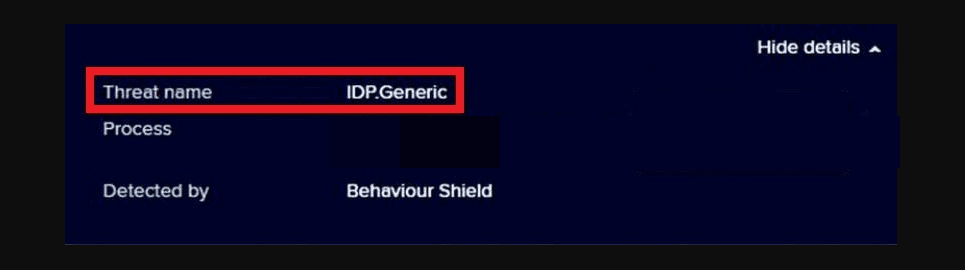 Имя угрозы IDP Generic