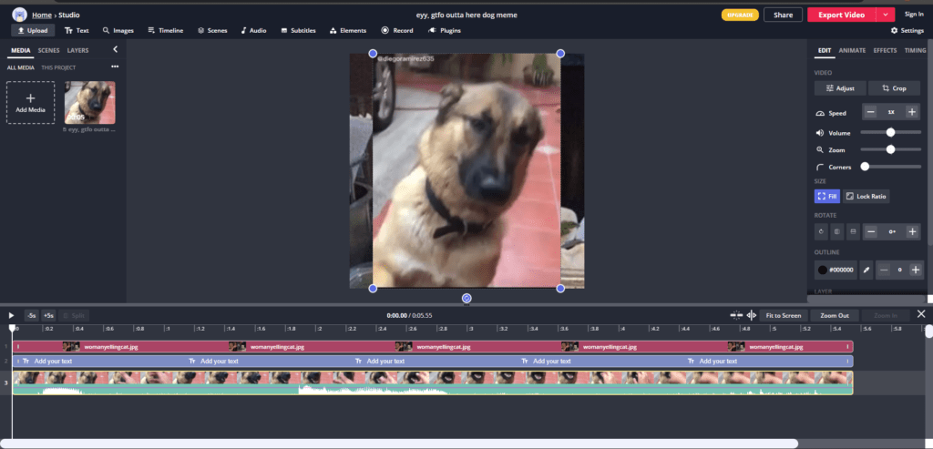 Редактирование видео с помощью инструмента редактирования изображений Kapwings