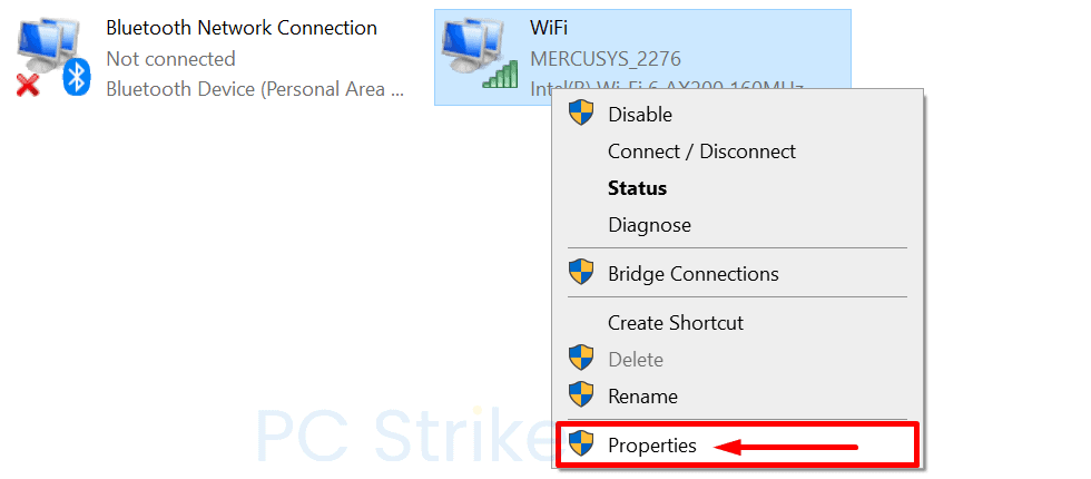 Свойства Wi-Fi в Windows 10
