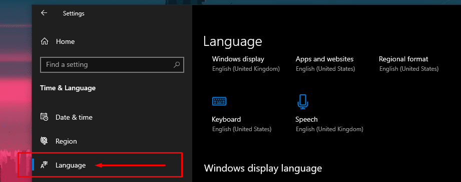 Язык Windows