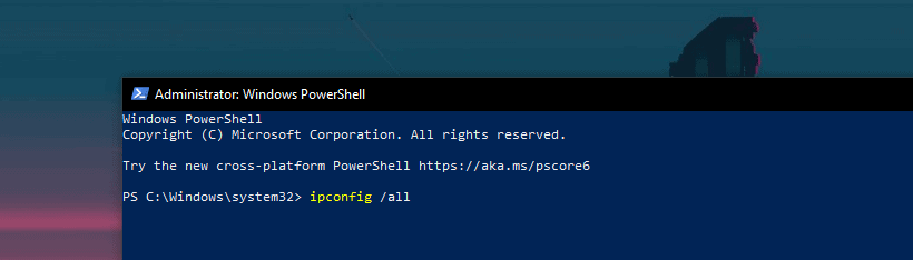 IP-конфигурация Windows PowerShell: все