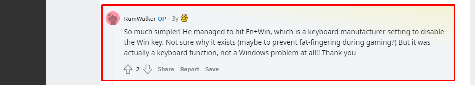 отключить блокировку клавиш Windows с помощью ярлыка