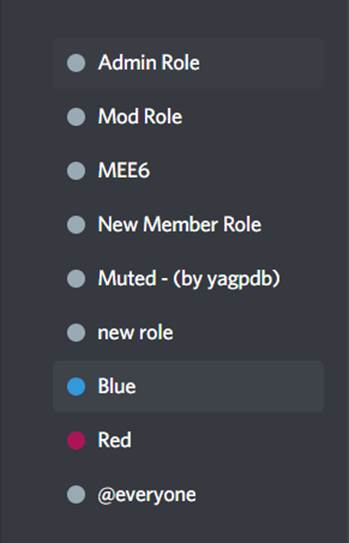 роли реакции синий и красный ниже роли MEE6