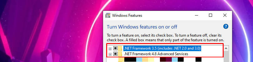выбор последней версии .NET Framework