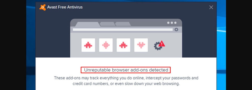 В Avast обнаружены недобросовестные надстройки для браузера